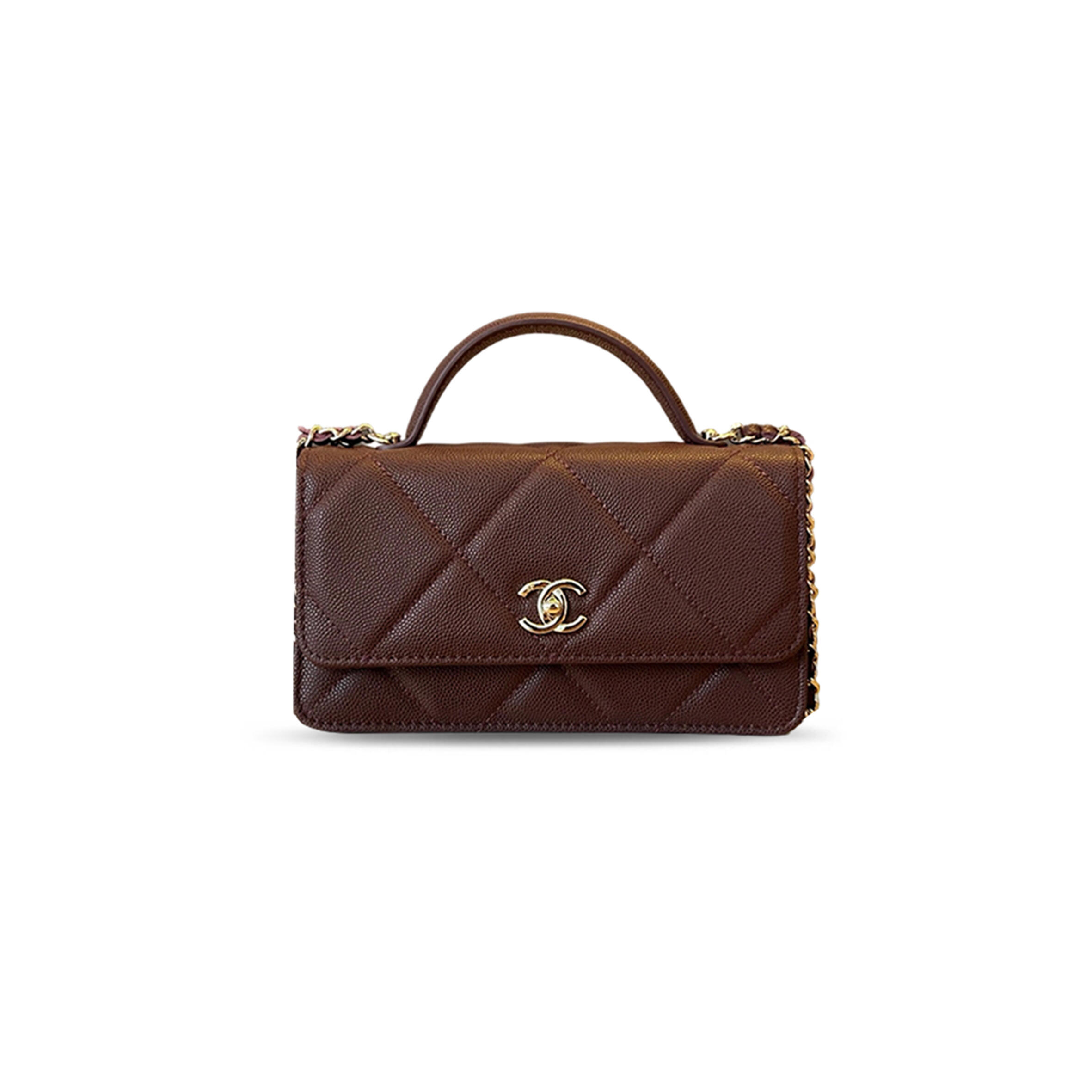 CHANEL 25K HANDLE WITH LARGE DIAMOND PATTERN CHAIN WOC A96171 (19*12*4cm)